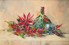Christiaan Nice, Still Life with Glass, oil on canvas laid down on board
