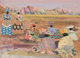 Catherine Paynter, Gathering of Figures, mixed media on canvas