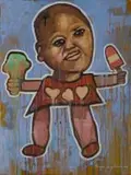 Khaya Sineyile, The Politician's Daughter, 2013, mixed media on canvas