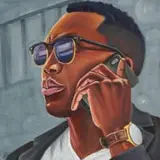 Lutanda Zemba Luzamba, Hello! 1, 2026, oil on panel