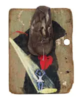 Beezy Bailey, Ballerina, 2006, oil and found ballet slippers on found wood