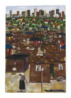 Vusi Khumalo, Low, Middle, Upper, 2009, mixed media on board