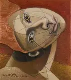 Robert Slingsby, Untitled (Cubist Portrait with Copper Hair)