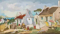 Kobus Louw, Cottages, oil on board