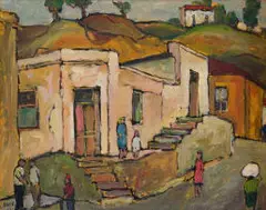 Kenneth Baker, White Cottage, 1977, oil on board
