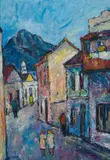 Kenneth Baker, Bo-Kaap Street Scene, 1977, oil on board