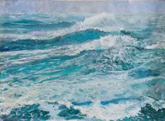 Lindsay Page, Sedgefield Seascape, oil on canvas stretched over board