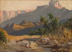 Allerley Glossop, Drakensberg, oil on board