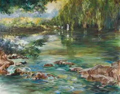 Ann Nosworthy, Children in a River, 1997, oil on canvas