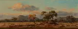 Otto Klar, Landscape with Mountains in the Distance, oil on board