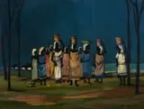 Jan Dingemans, Figures Carrying Baskets, oil on board