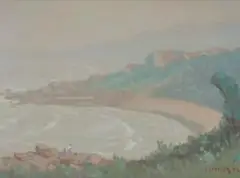 Willem Hermanus Coetzer, Coastal Landscape, 1964, oil on canvas laid down on board