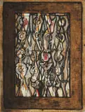 Dirk Meerkotter, Abstract Figures, etching on paper laid down on board