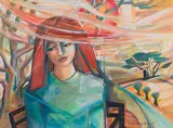 Bettie Cilliers-Barnard, The Dreamer, 1978, acrylic and mixed media on paper laid down on board