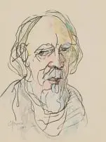 Gregoire Boonzaier, Self-Portrait, 1997, ink and pastel on paper