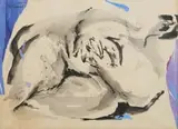 Nel Erasmus, Reclining Nude, mixed media and collage on paper