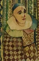 Jan Dingemans, Clown, ink and watercolour on paper laid down on board
