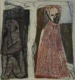 Harold Rubin, Crucifixion, 1959, pastel on paper