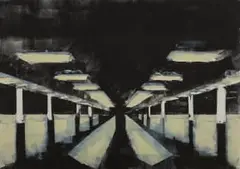 Basement VI by Mary Wafer, 2012, monotype with drypoint, offered Sep 2026