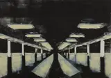 Mary Wafer, Basement VI, 2012, monotype with drypoint