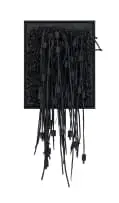 Patrick Bongoy, Untitled, 2018, found rubber inner tubes on board
