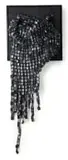 Maurice Mbikayi, Untitled I, 2026, found computer keys and thread on found denim laid down on board