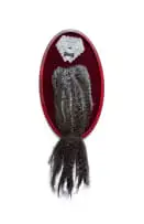 Sethembile Msezane, Mam’ Mkhulu (Grandmother), 2015, velvet, lace, ribbon and hair on an oval wooden frame