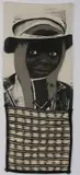 Steven Cohen, Small Boy with Big Dreams, hand-coloured silkscreen on Transkei fabric, safety pins