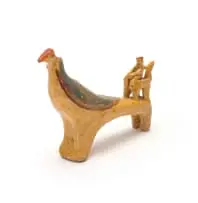 Hylton Nel, Figure Seated on a Mythical Creature, painted and glazed ceramic