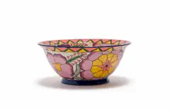 Yellow and purple fish and flower bowl by Ardmore Ceramic Studio, 2002, painted and glazed ceramic, offered Sep 2026