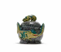 Chameleon tureen by Ardmore Ceramic Studio, 2005, painted and glazed ceramic, offered Sep 2026