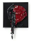 Maurice Mbikayi, Untitled 2, 2026, found computer keys and thread on fabric laid down on board