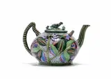 Ardmore Ceramic Studio, Bird and flower teapot, 1997, painted and glazed ceramic