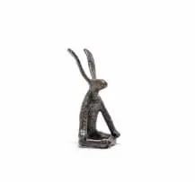 Guy Du Toit, Meditating Hare, bronze with a brown patina