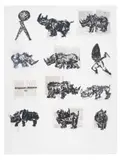 William Kentridge, Wittgenstein's Rhinoceros, 2007, lithograph and hand-painting on Munken on Crane's Crest on BFK Rives, White 400