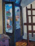 François Krige, From the Artist's Studio, Dorp Street, oil on canvas laid down on board