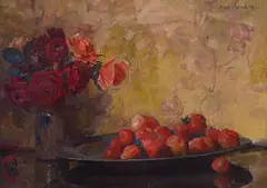 Frans Oerder, Still Life with Strawberries, oil on canvas