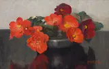 Frans Oerder, Begonias in a Bowl, oil on canvas