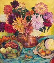 Irma Stern, Dahlias, 1935, oil on canvas