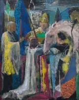 Maud Sumner, St Joan takes the Flag, oil on canvas