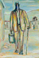 Gerard Sekoto, Man with a Stick, 1976, gouache on paper