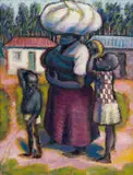 Gerard Sekoto, The Mother on the Road, oil on canvasboard
