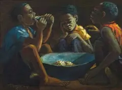 George Pemba, Communal Supper, 1975, oil on canvas