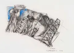 William Kentridge, Arc/Procession 6, 1989, charcoal on paper