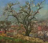 Gregoire Boonzaier, Tree in Blossom, 1933, oil on canvas