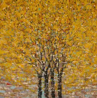 Ablade Glover, Trees in Autumn, 1997, oil on canvas