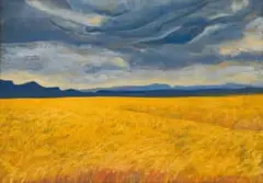 Erik Laubscher, Somer Reënwolke, Klein Karoo, 1998, oil on canvas