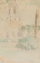 Jacobus Hendrik Pierneef, Bolton, Kensington, London, 1934, watercolour and pencil on paper laid down on board