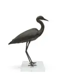 Italia Greig, Large Great Heron, 2002, bronze, on a Perspex base