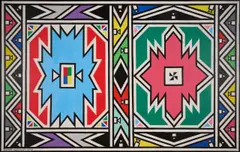 Ndebele Abstract by Esther Mahlangu, 2015, acrylic on canvas, offered Sep 2026